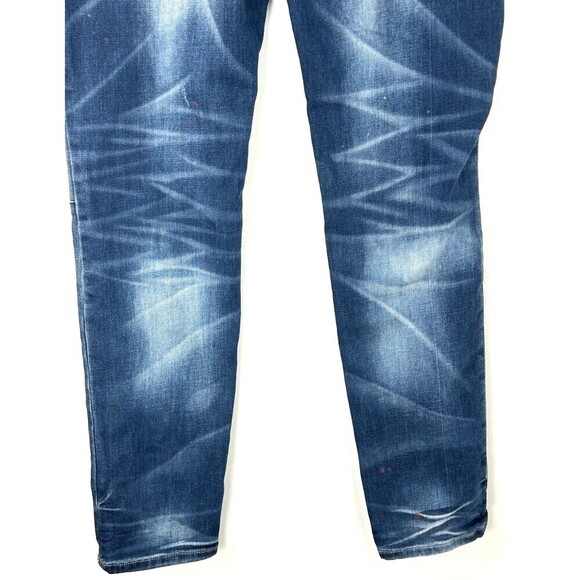 PRPS Jeans 38X33 Windsor Tapered Skinny Paint Splatter Stretch Indigo Distressed - Picture 9 of 12
